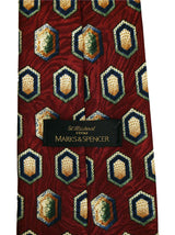 Maroon Rhombus Pattern True Vintage Tie