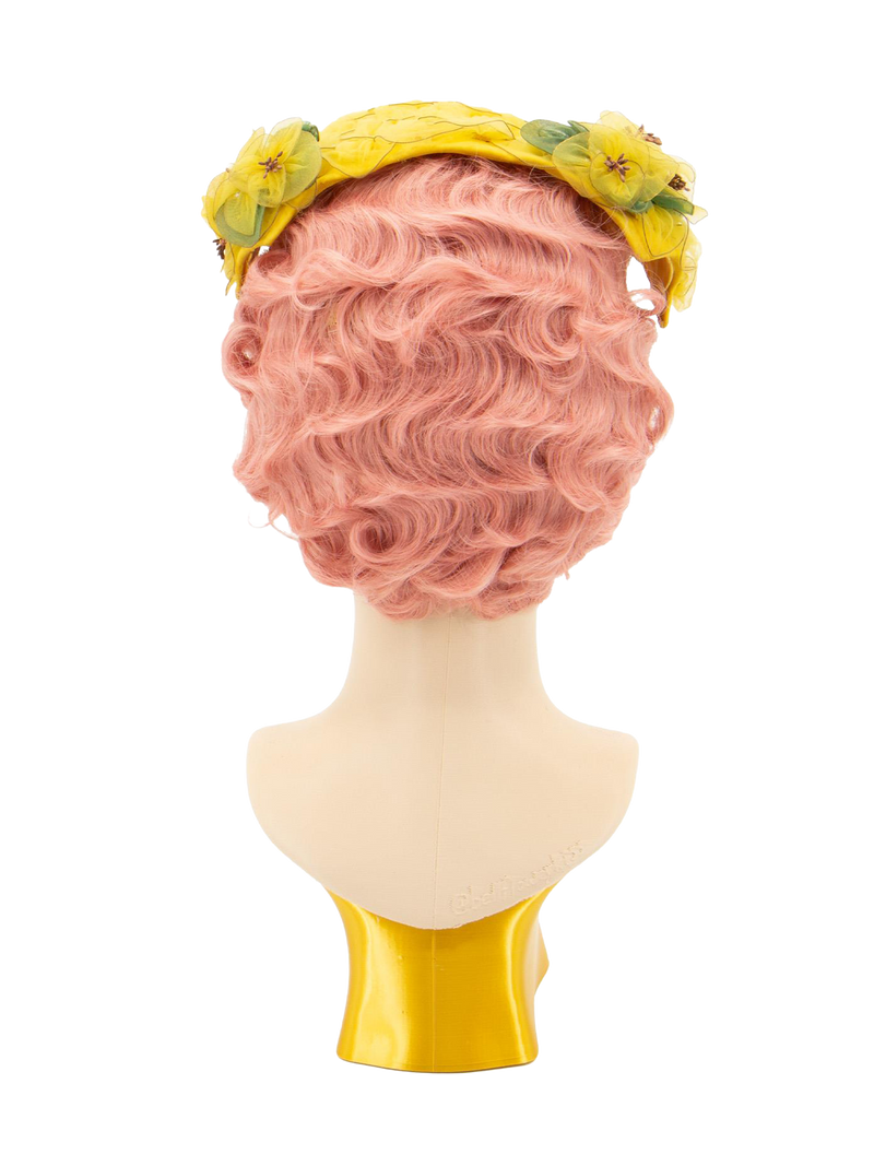 Decorative 1950s Lemon Chiffon Curvette Hat