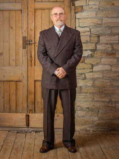 2 Piece Suit Bundle Deliverance Demob - Pinstripe Brown