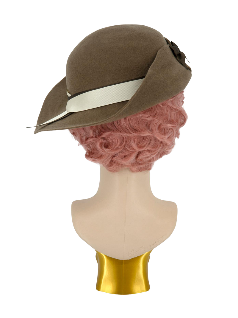 1940s Retro Hats Womens Hand Crafted Brown 1940s Vintage Style