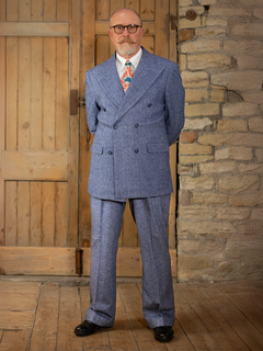 2 Piece Suit Bundle Deliverance Demob - Blue Herringbone