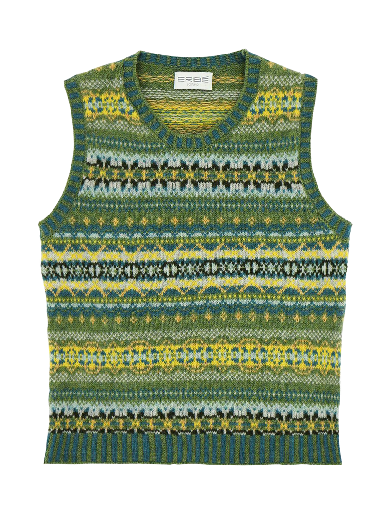 Scottish Wool Fairisle Tank Top in Botany Green – RevivalVintage