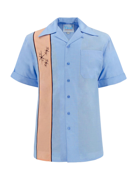 Vintage Style Daytona Bowling Shirt - Sky Blue – RevivalVintage