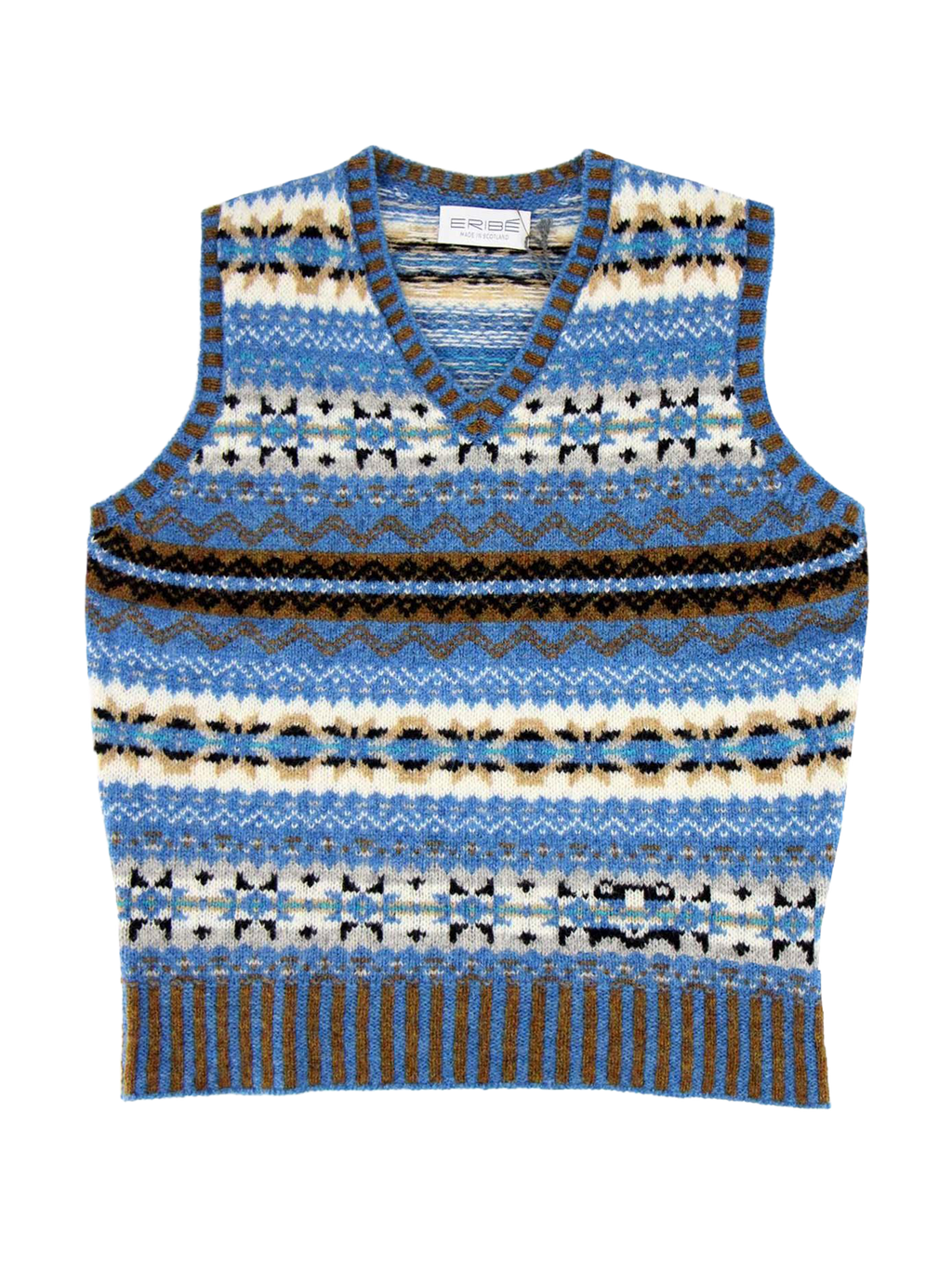 100%CASHMERE Fair Isle vest Scotland製 Fair Isle Vest - Made in Scotland | Bramble Green Knitwear