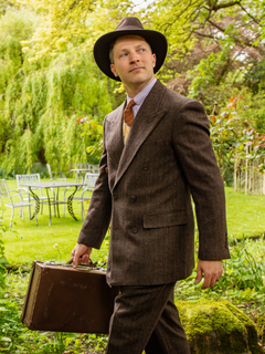 2 Piece Suit Bundle Deliverance Demob - Brown Herringbone