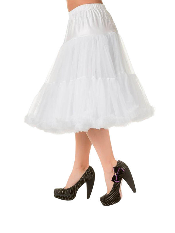1950s Style 26" White Tulle Petticoat