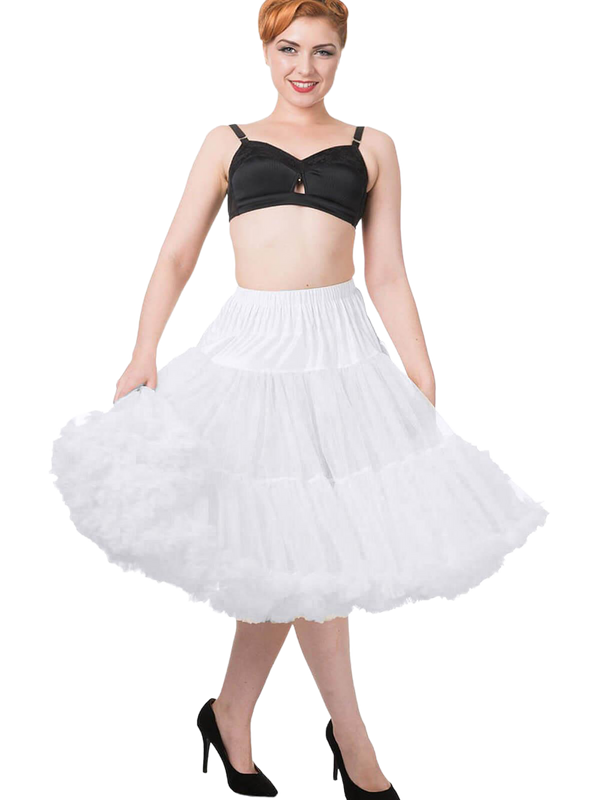 1950s Style 26" White Tulle Petticoat