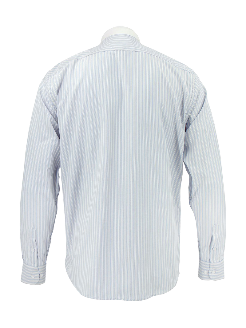 White Detachable Bankers Shirt - Blue & Pink Orton Stripe