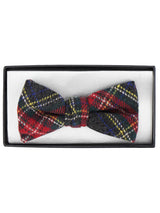 Charcoal Grey Tartan Tweed Bow Tie