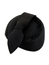 Vintage Style Black Loop Decor Pillbox Hat