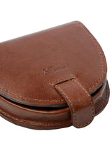 Vintage Style Small Tan Brown Leather Coin Purse
