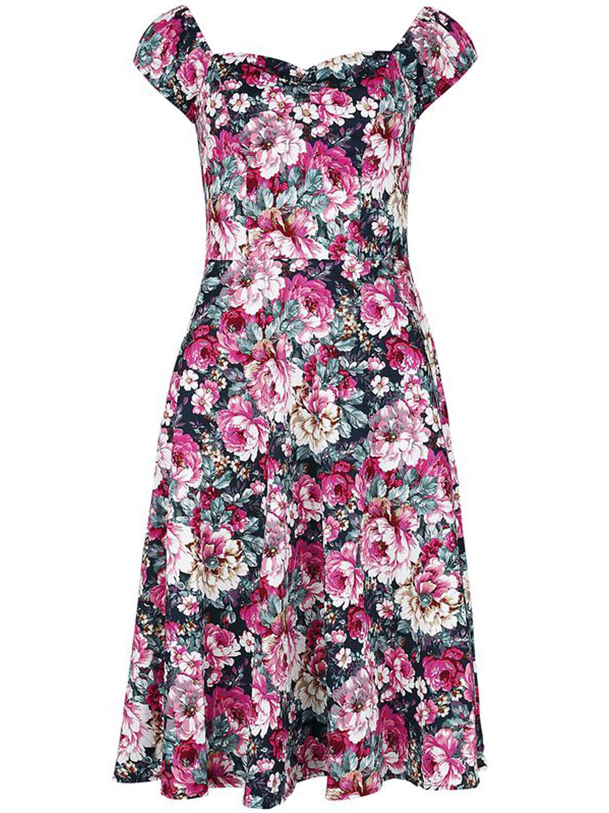 Cottage Rose Floral Sweetheart Neckline Dress – RevivalVintage