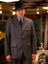 1940s Vintage Granville Herringbone Wool Jacket in Grey
