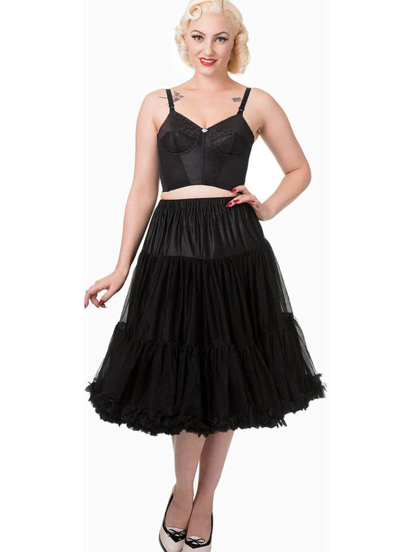 1950s Style Black Tulle 26" Petticoat