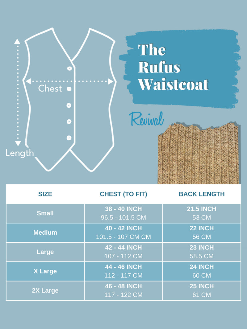 1940s Style Rufus Knitted Waistcoat in Oatmeal Beige