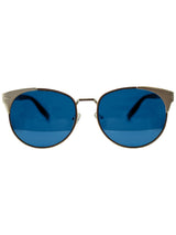 Stylish Vintage Look Blue Mirrored Sunglasses