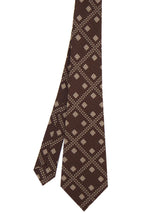 Vintage 1970s Brown Square Motif Tie