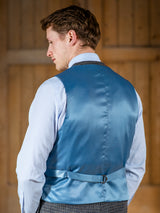 Countryman Check Tweed Waistcoat - Shingle Blue