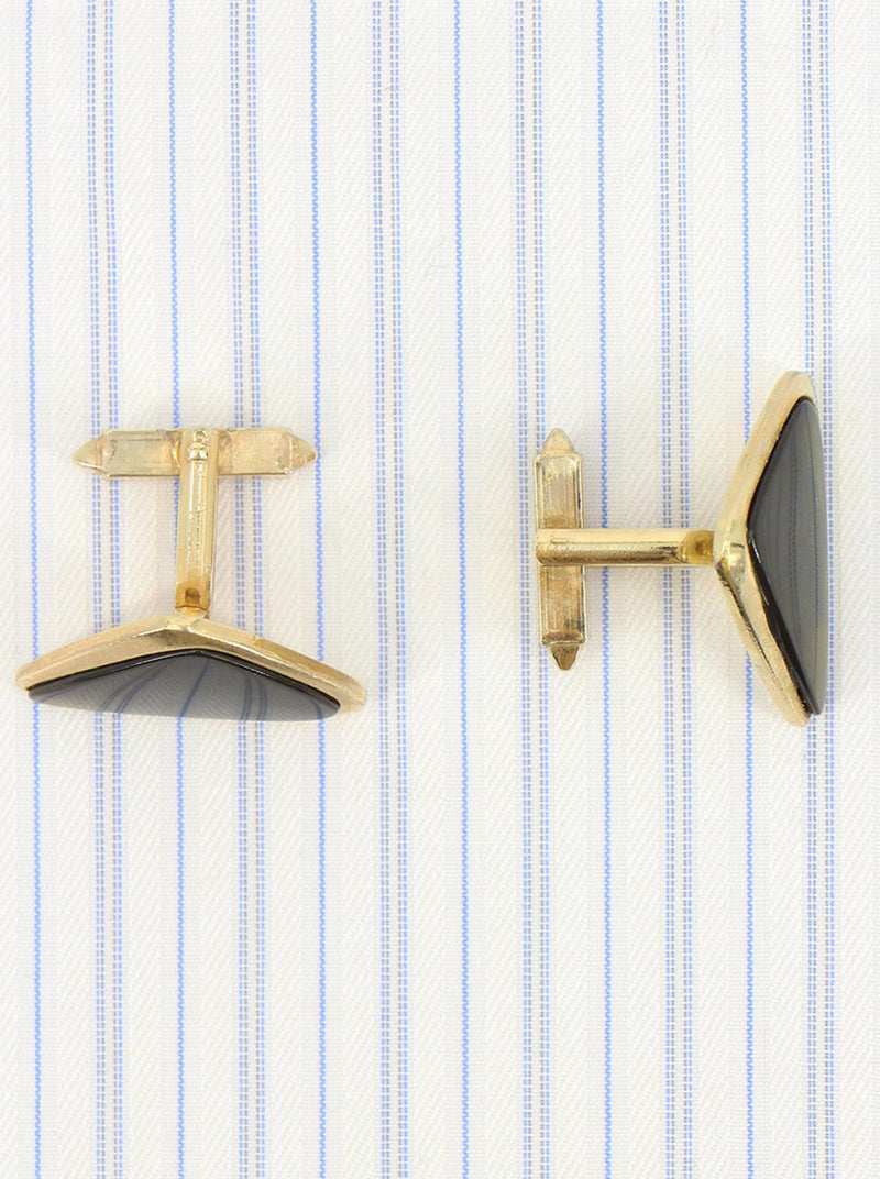 Vintage 1940s Gold Plated & Abalone Shell Cufflinks