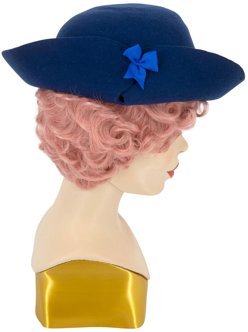 Hand Crafted Blue 1940s Vintage Style Tilt Hat