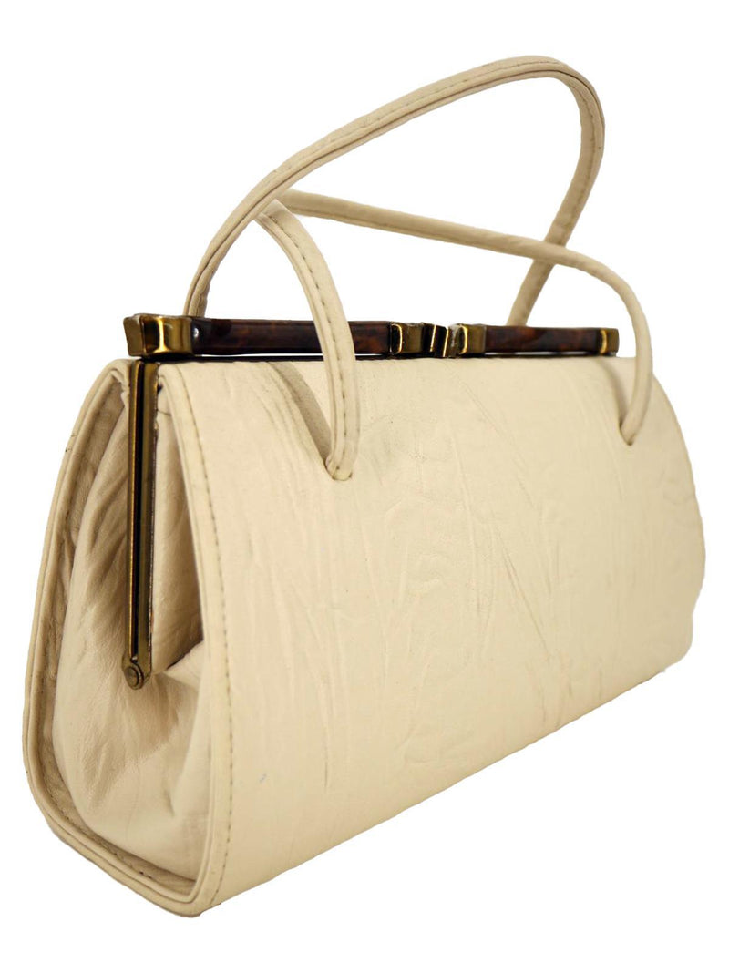 Ivory Crease Textured Vintage Frame Bag