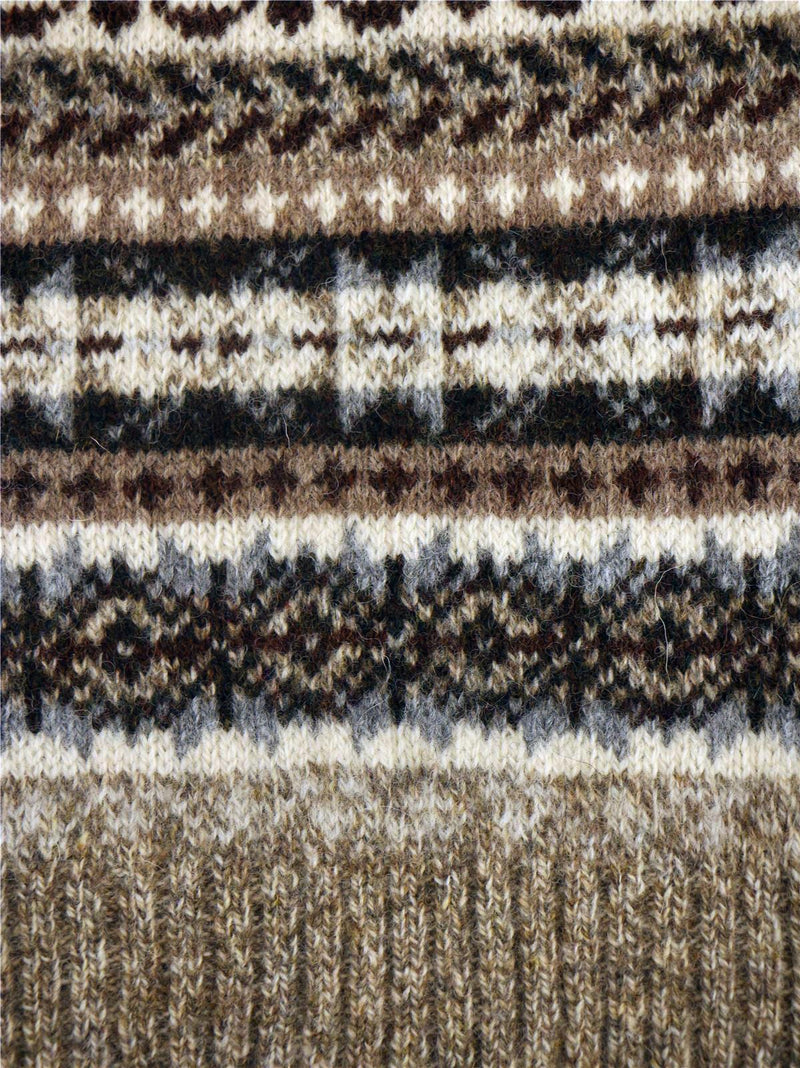 Scottish Wool Fairisle Tank Top in Mushroom Grey