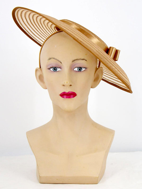Bronze Sheer 1940s Style Tilt Hat