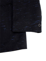 Blue Slub 1980s Vintage Black Suit