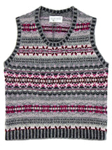 Scottish Wool Fairisle Tank Top in Thistle Grey