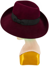 Red 1940s Vintage Fedora Style Tilt Hat