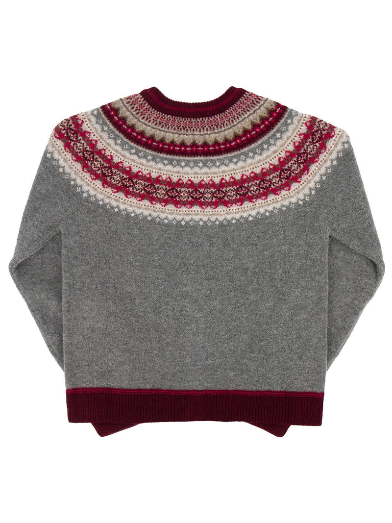 Merino Lambswool Alpine Cardigan - Grey Berry