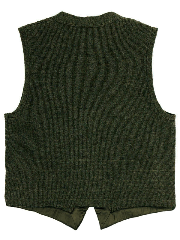 1940s Style Rufus Knitted Waistcoat in Pinewood Green