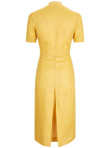 1940s Vintage Spirit Linen Dress in Honey Yellow