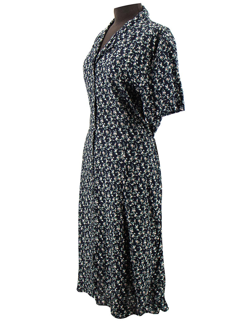 True Vintage Button Through Floral Dress