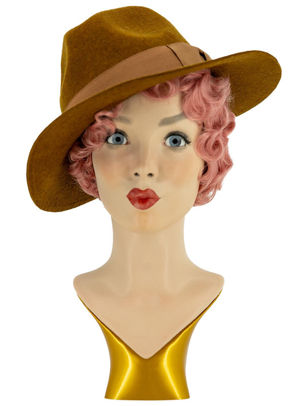 Mustard 1940s Vintage Look Women's Fedora