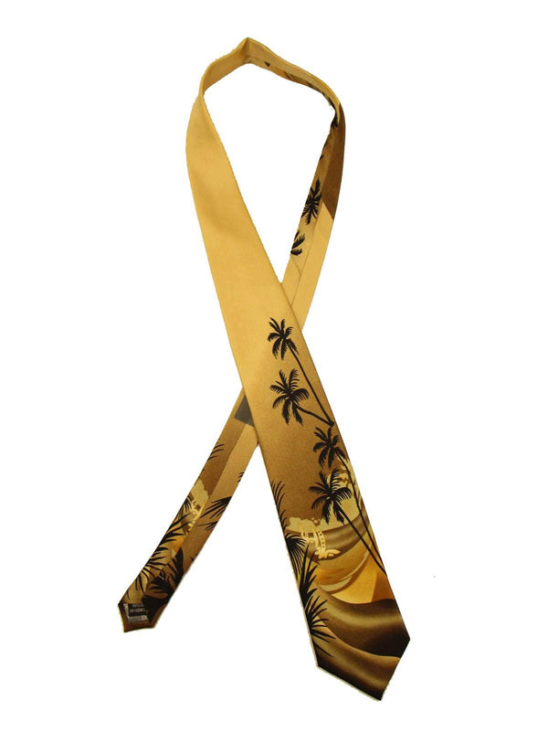 Gold & Black Vintage Style Palm Tree Swing Tie