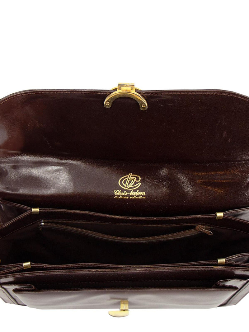 Vintage Style Mahogany Italian Leather Shoulder Bag