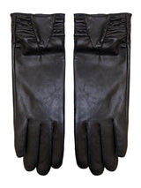 Vintage Style Long Black Leather Gloves