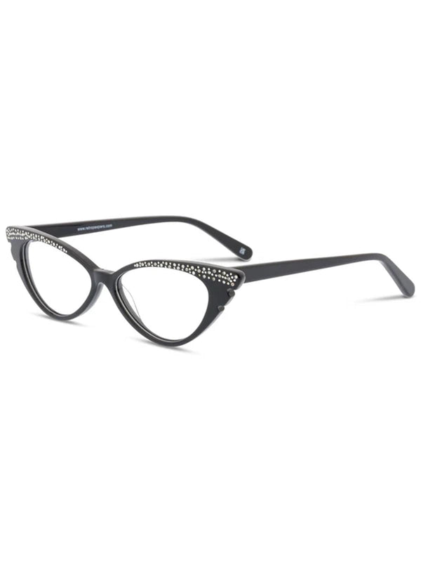 1950s Retro Premium Glasses Black Clear Lens