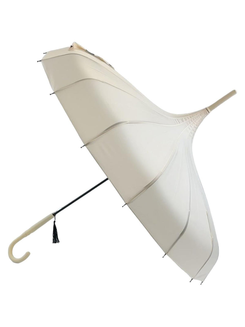 Cream Vintage Pagoda Style Umbrella