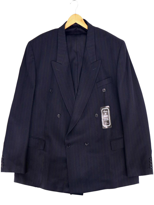Pinstriped Navy Blue 1940s Look Suit