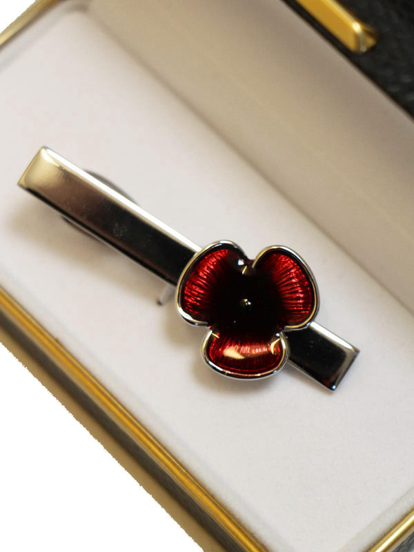 Vintage Style Poppy Crocodile Clip Tie Slide