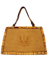 1950s Vintage Woven Bamboo Tiki Style Bag