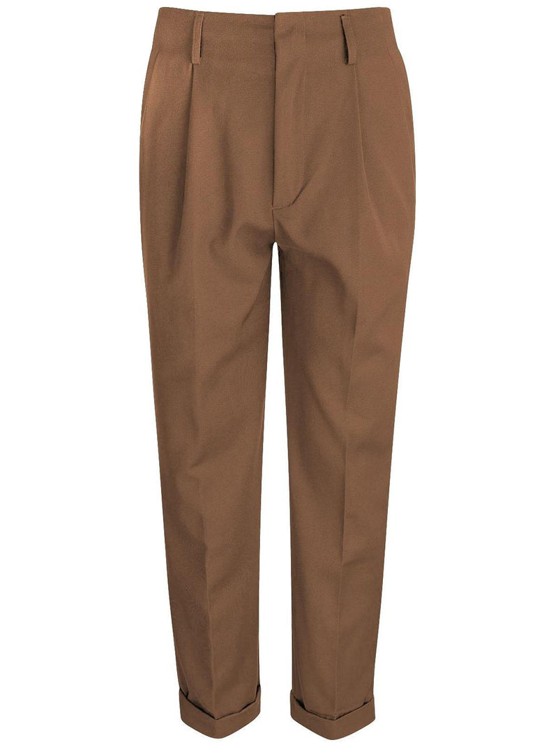 1950s Vintage Chuck Pleated Peg Trousers in Brown