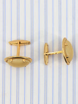 Vintage 1950s Gold Plated Beige Cabochon Cufflinks