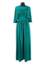 Vintage 1970s Emerald Green Maxi Dress