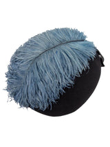 Genuine 1940s Hat With Large Blue Feather