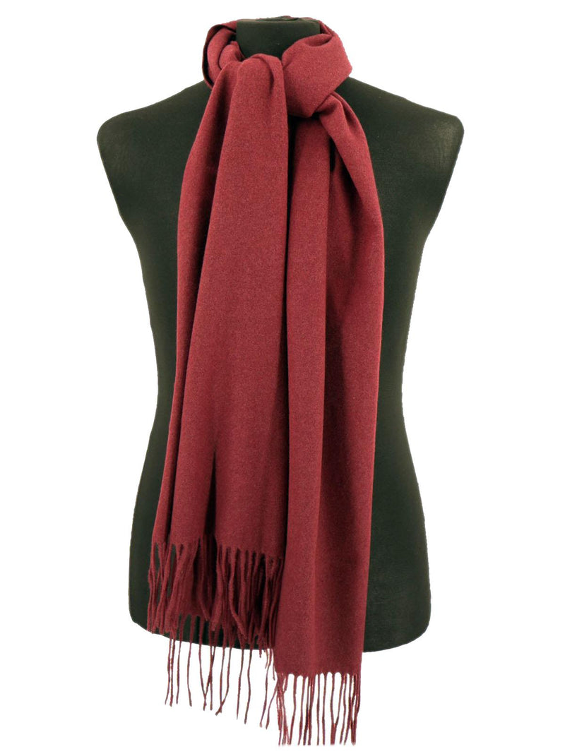 Luxury Soft Wool Burgundy Men's Scarf