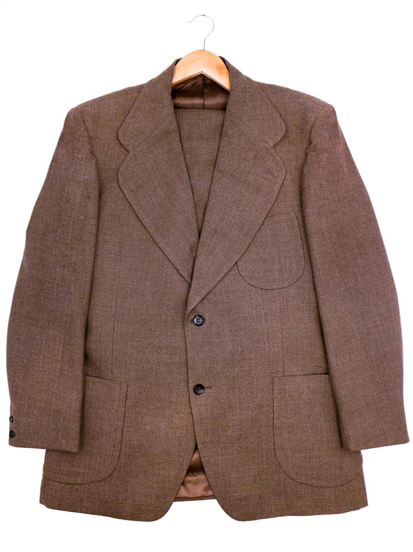 Iconic 1970s Patch Pocket Oxford Bag Trouser Suit