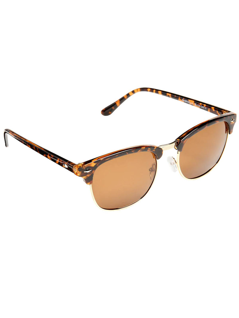 Vintage Style Brown Tortoiseshell Clubmaster Sunglasses